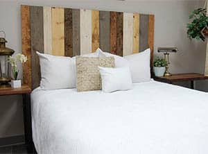 reclaimed wood headboard